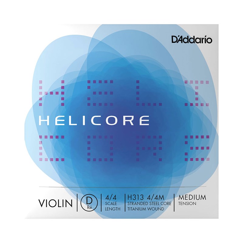 D'Addario H313 Helicore Violin D Medium Tension Single String 4/4